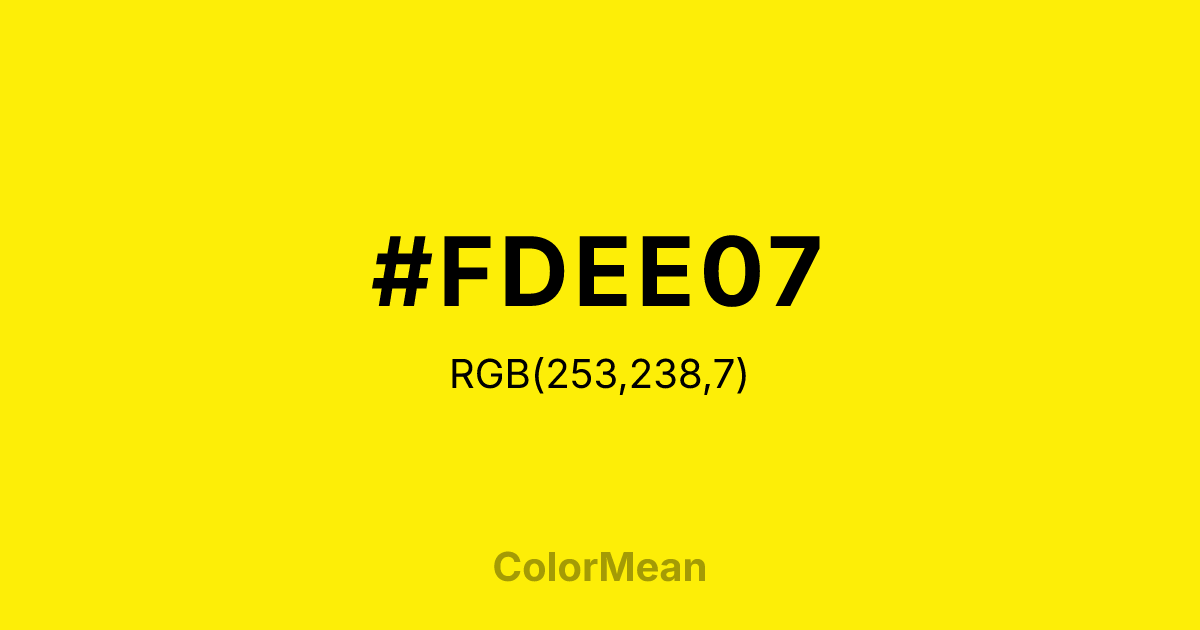 #FDEE07 color swatch