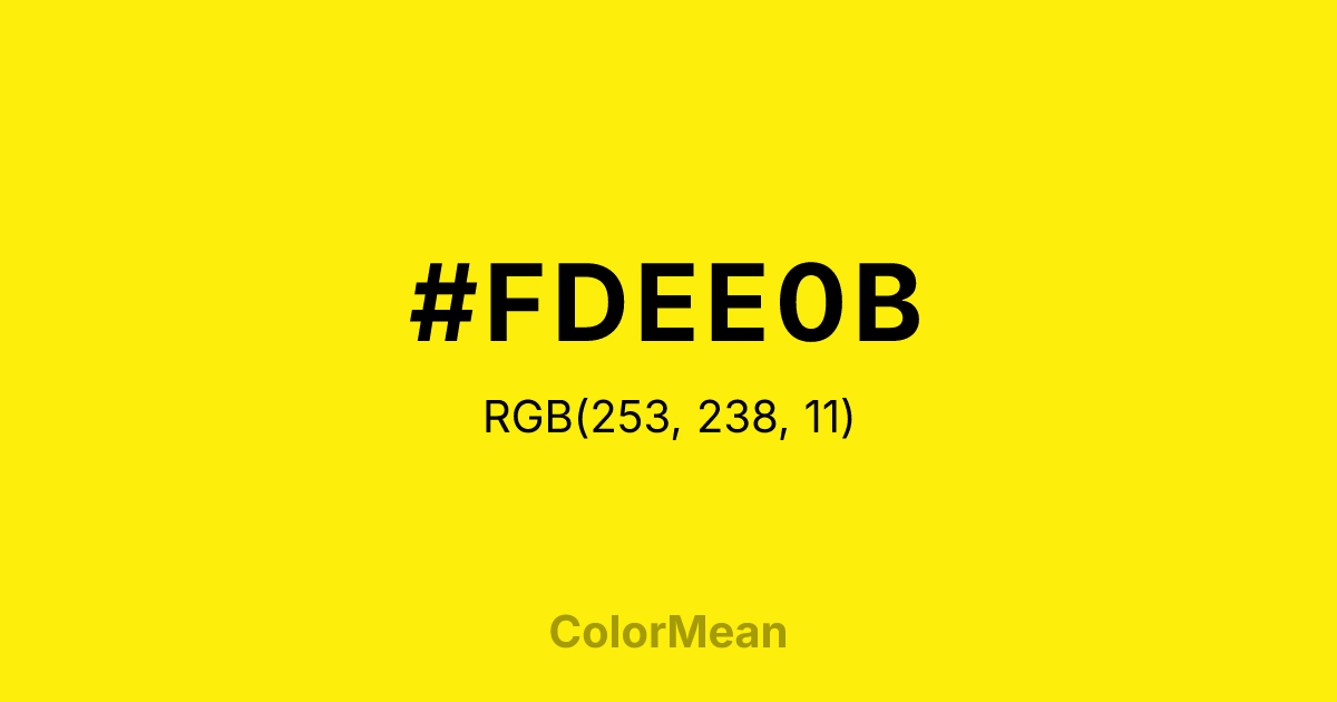 #FDEE0B color swatch