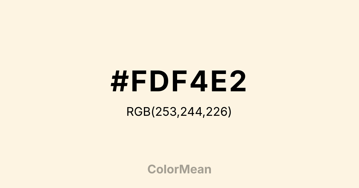 #FDF4E2 color swatch