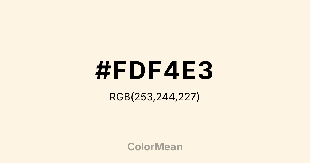#FDF4E3 color swatch