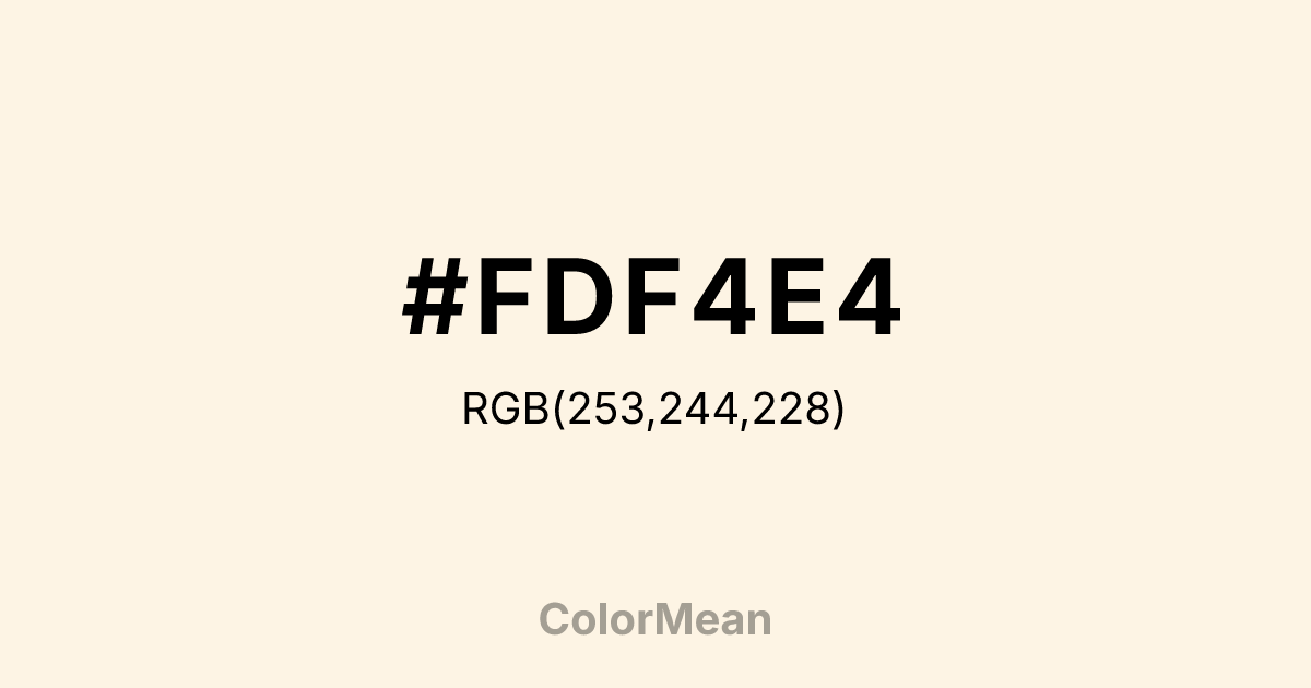 #FDF4E4 color swatch