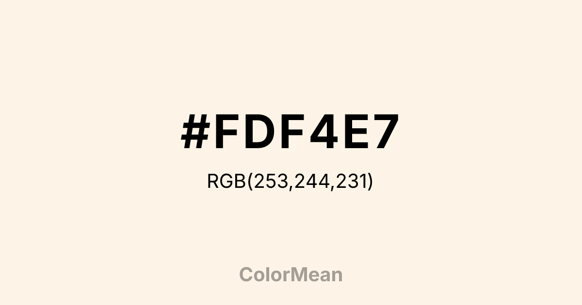 #FDF4E7 color swatch