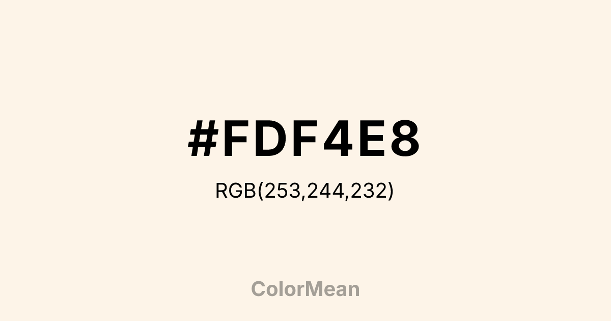 #FDF4E8 color swatch