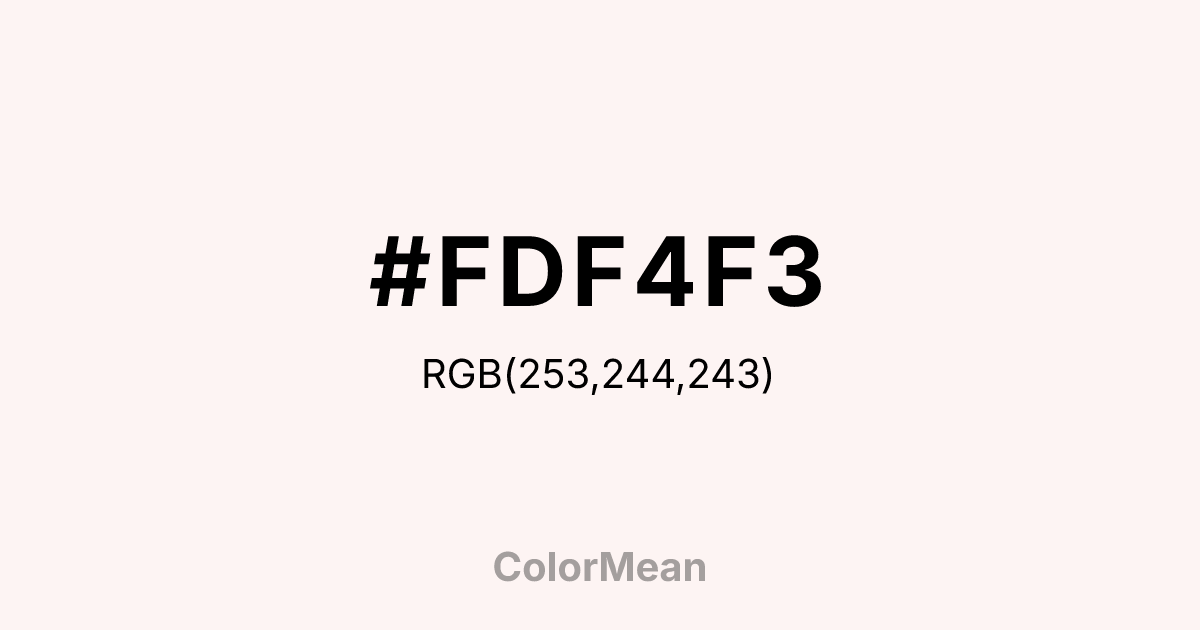 #FDF4F3 color swatch