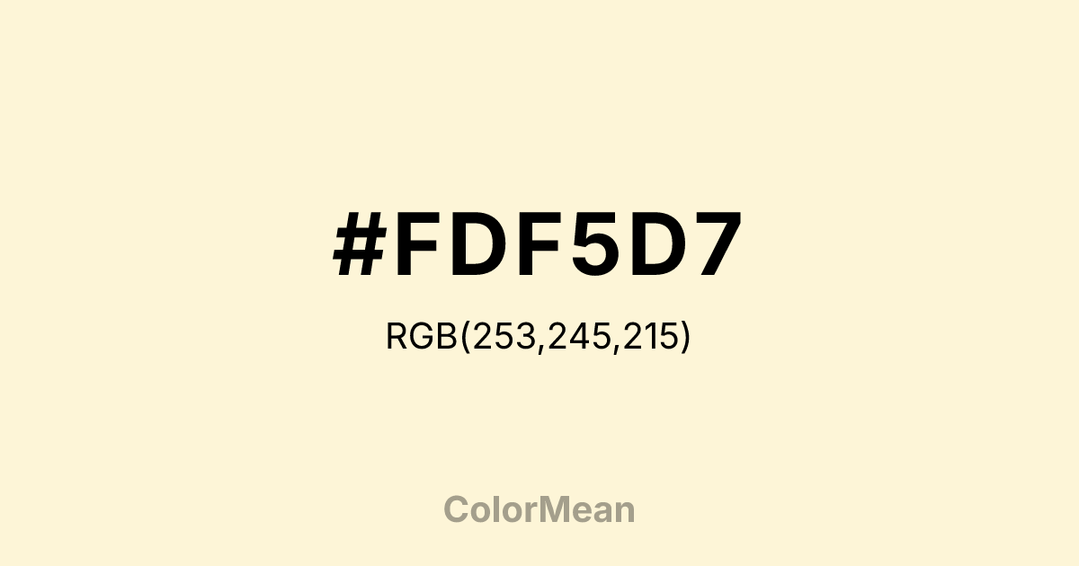 #FDF5D7 color swatch
