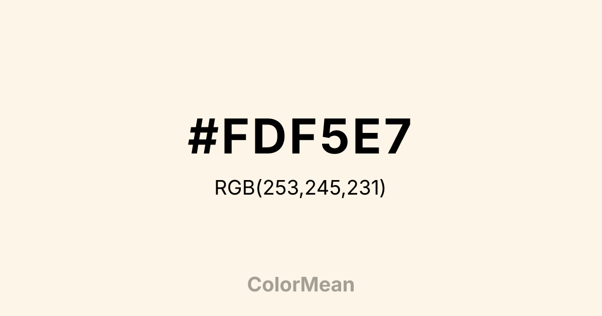 #FDF5E7 color swatch