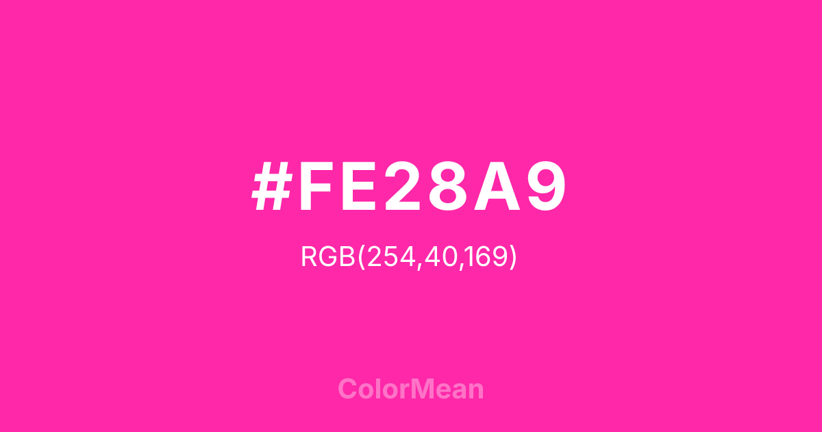 #FE28A9 color swatch
