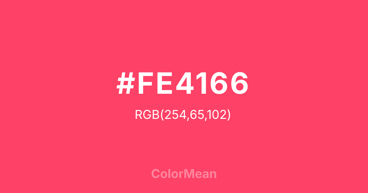 #FE4166 color swatch