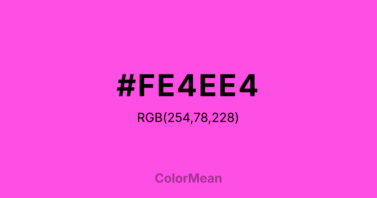 #FE4EE4 color swatch