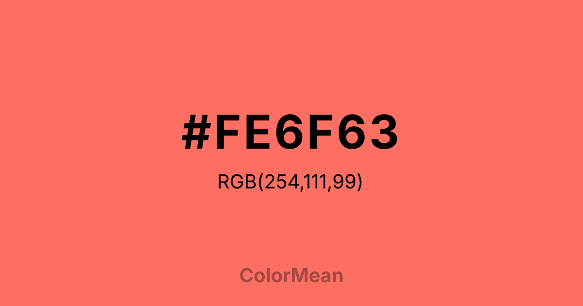 #FE6F63 color swatch