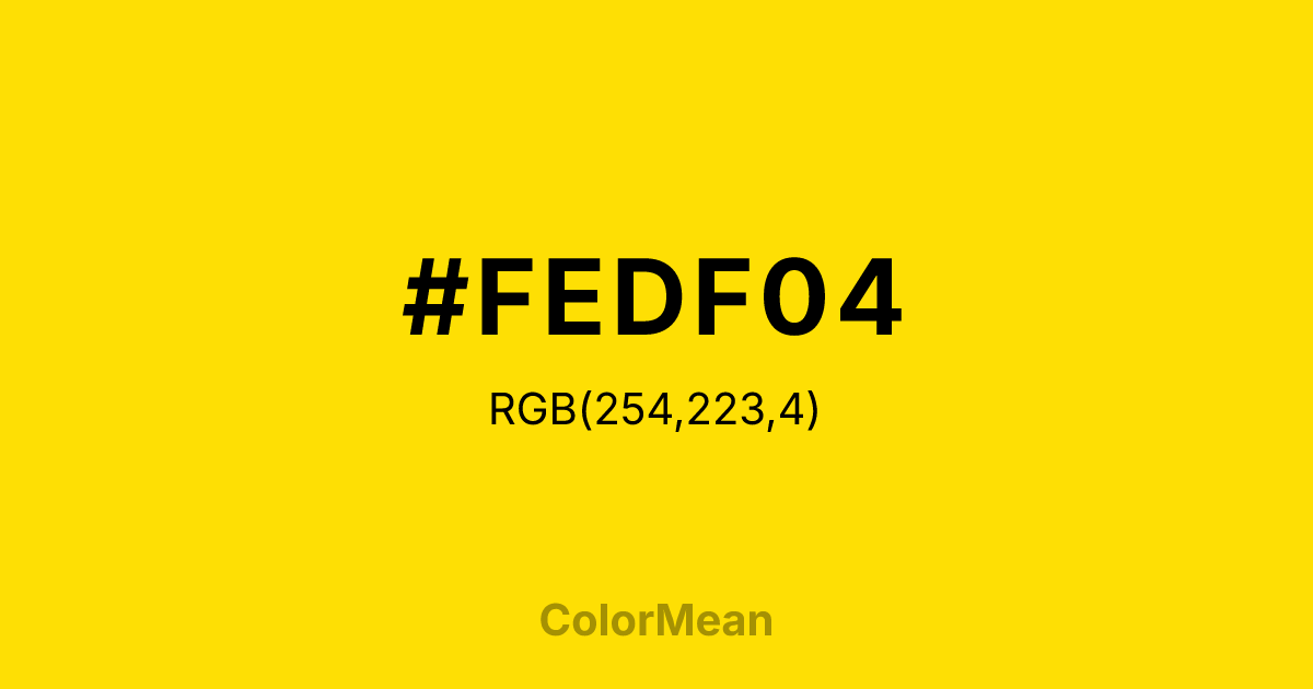 #FEDF04 color swatch