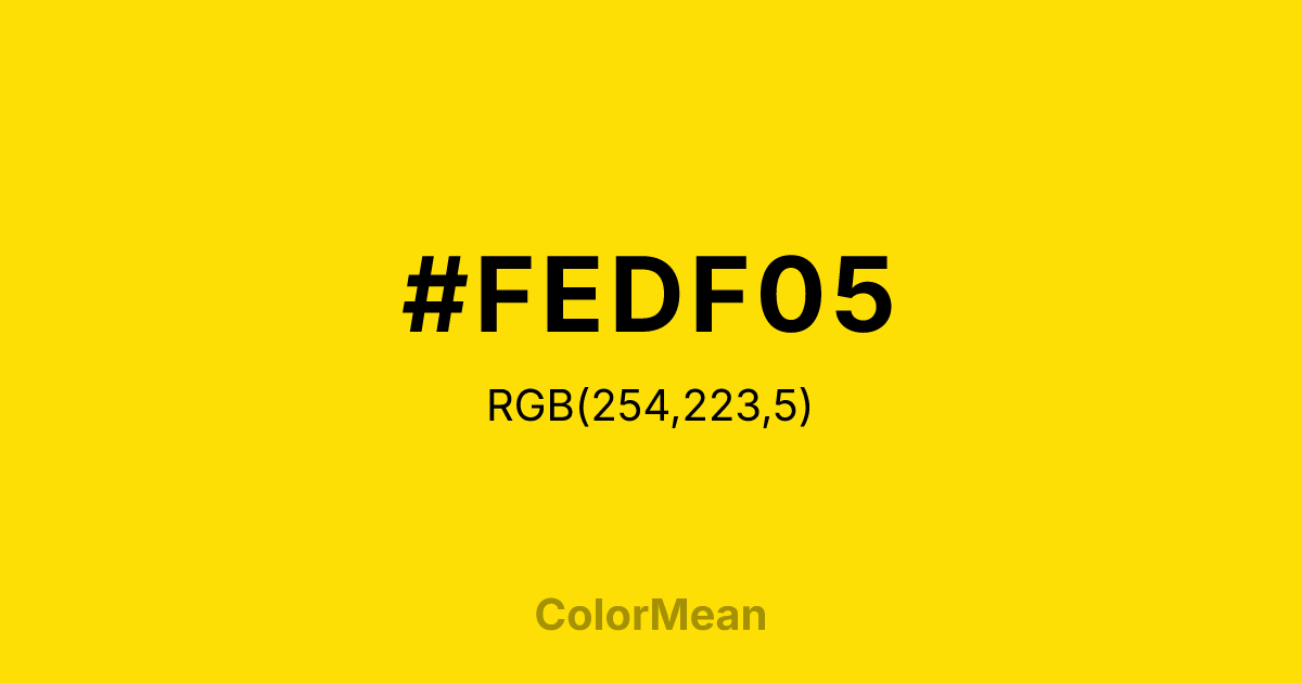 #FEDF05 color swatch