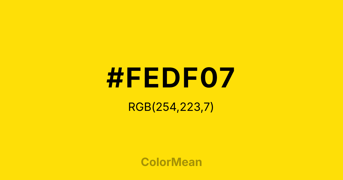 #FEDF07 color swatch