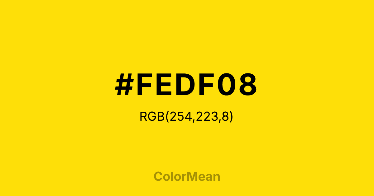 #FEDF08 color swatch