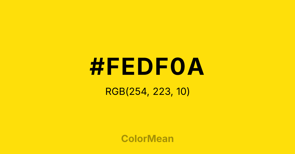 #FEDF0A color swatch