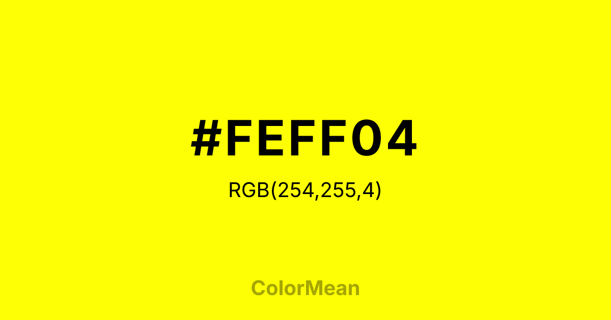 #FEFF04 color swatch