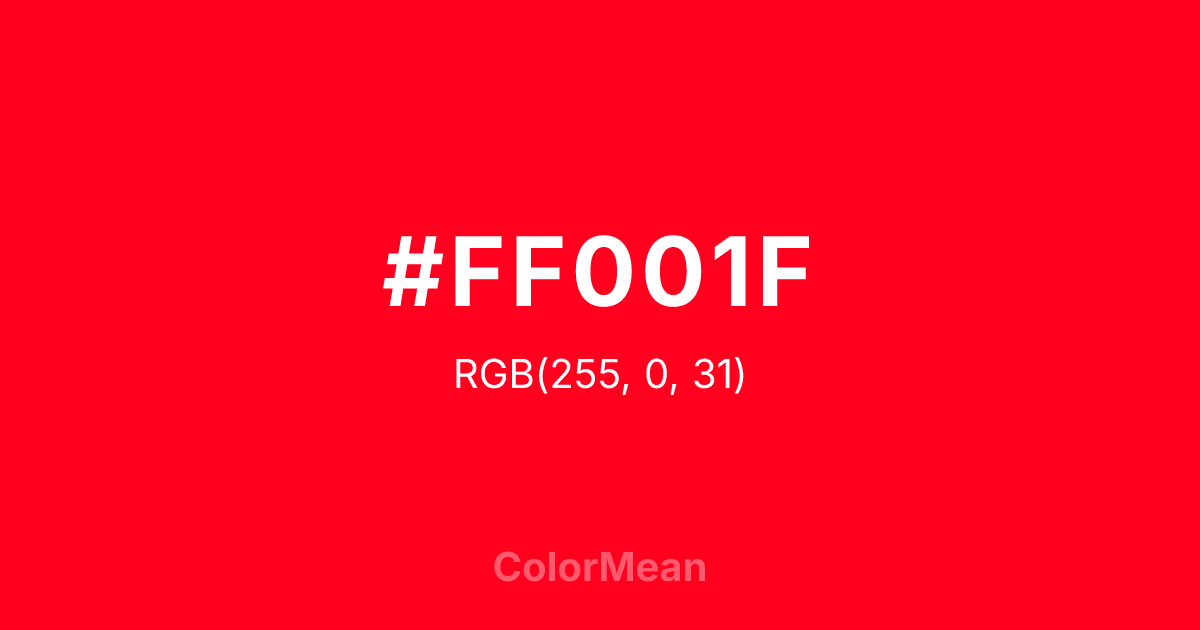 #FF001F color swatch