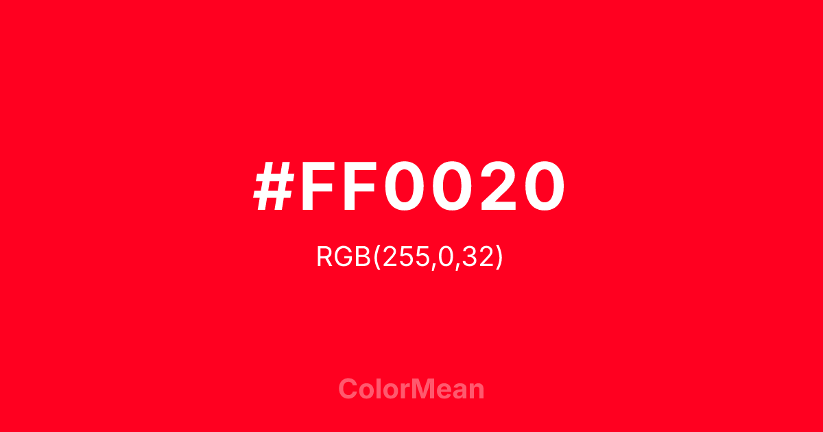 #FF0020 color swatch