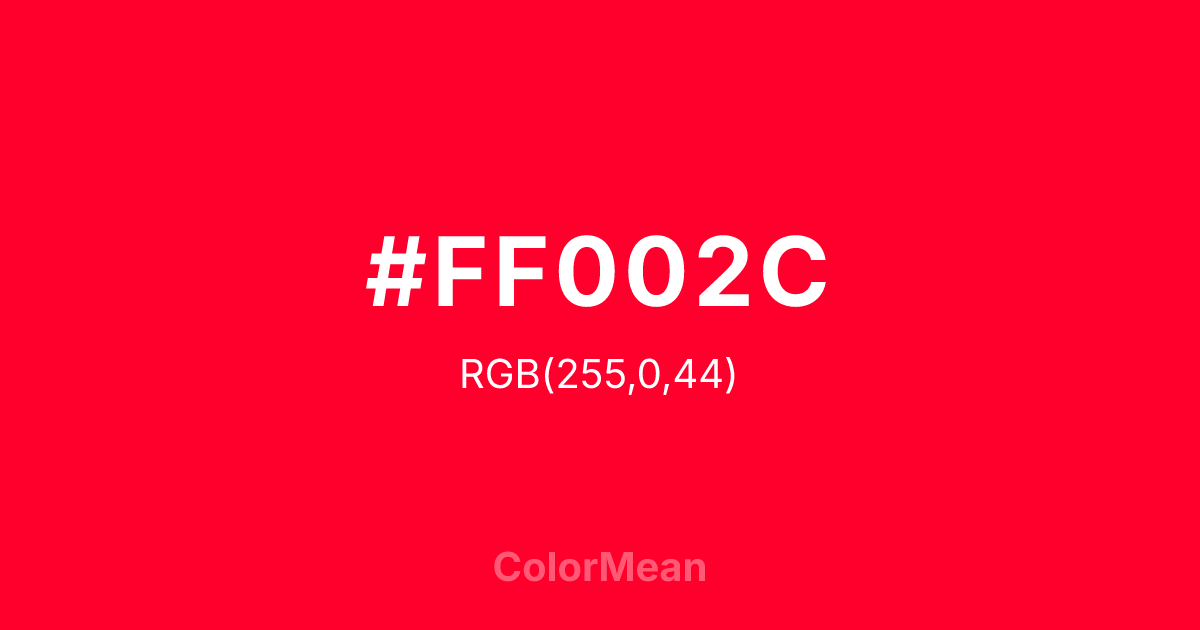 #FF002C color swatch