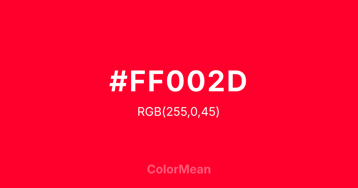 #FF002D color swatch
