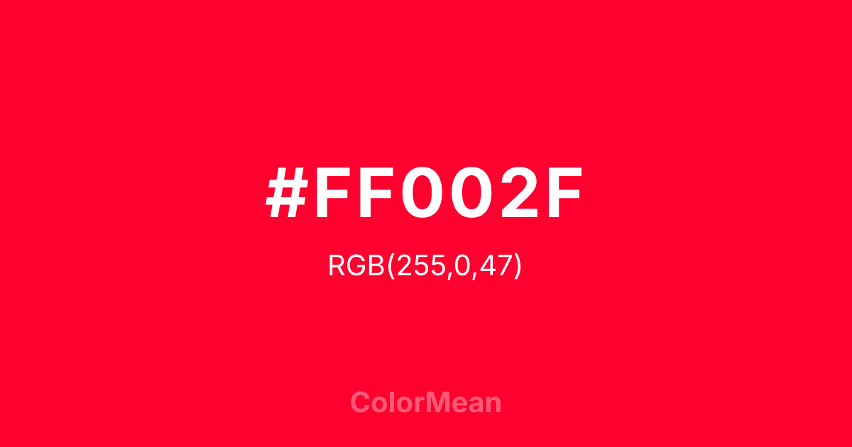 #FF002F color swatch