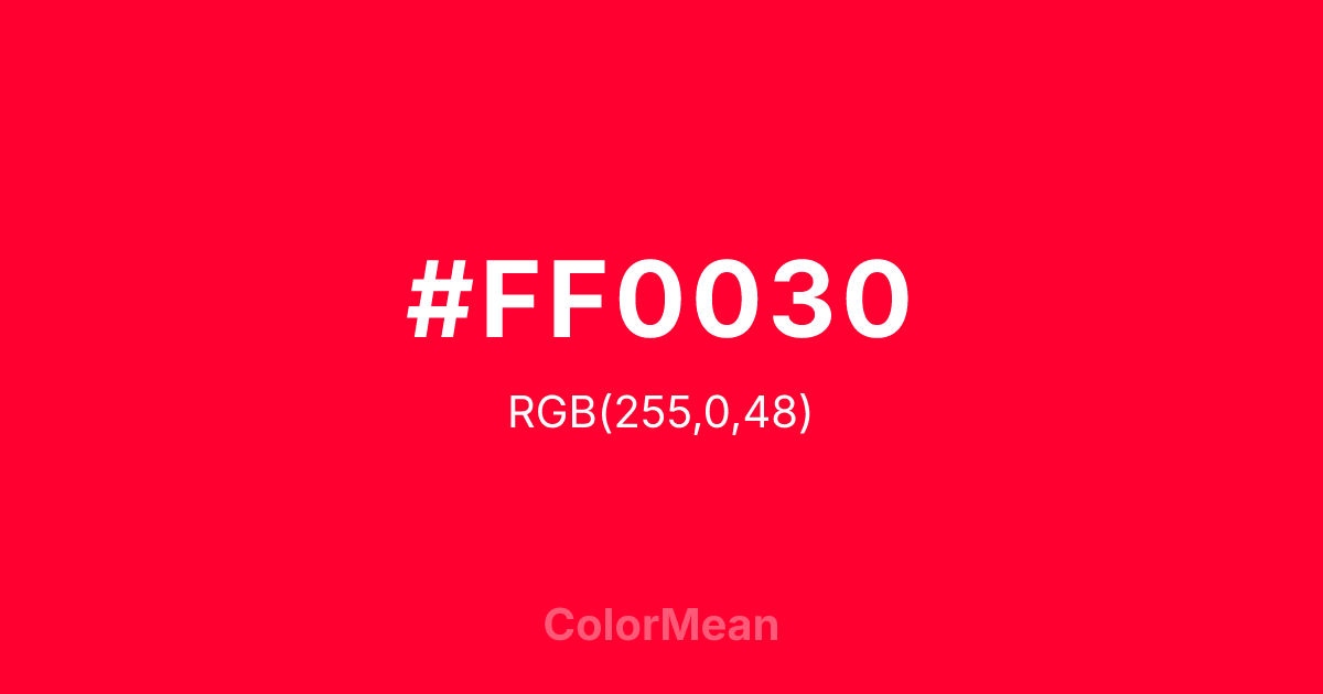 #FF0030 color swatch