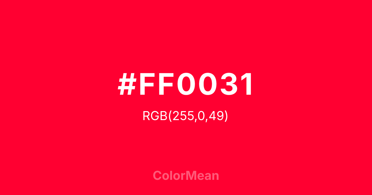 #FF0031 color swatch