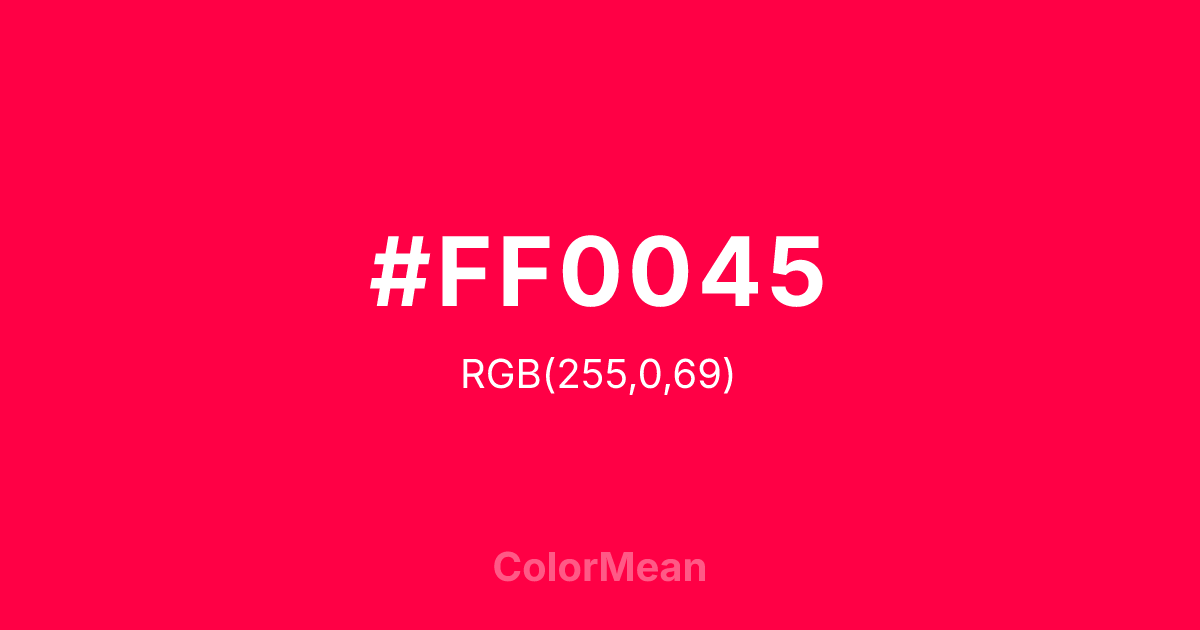#FF0045 color swatch