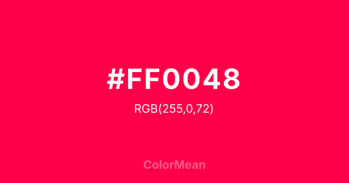 #FF0048 color swatch
