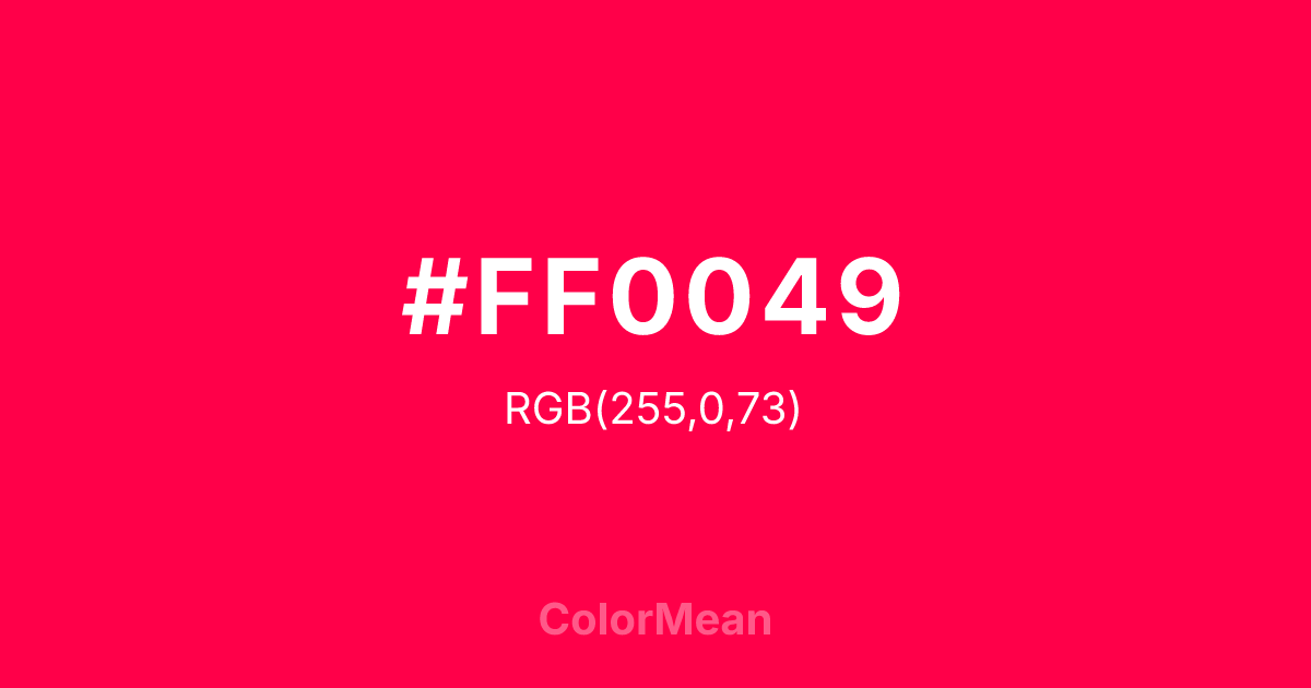 #FF0049 color swatch