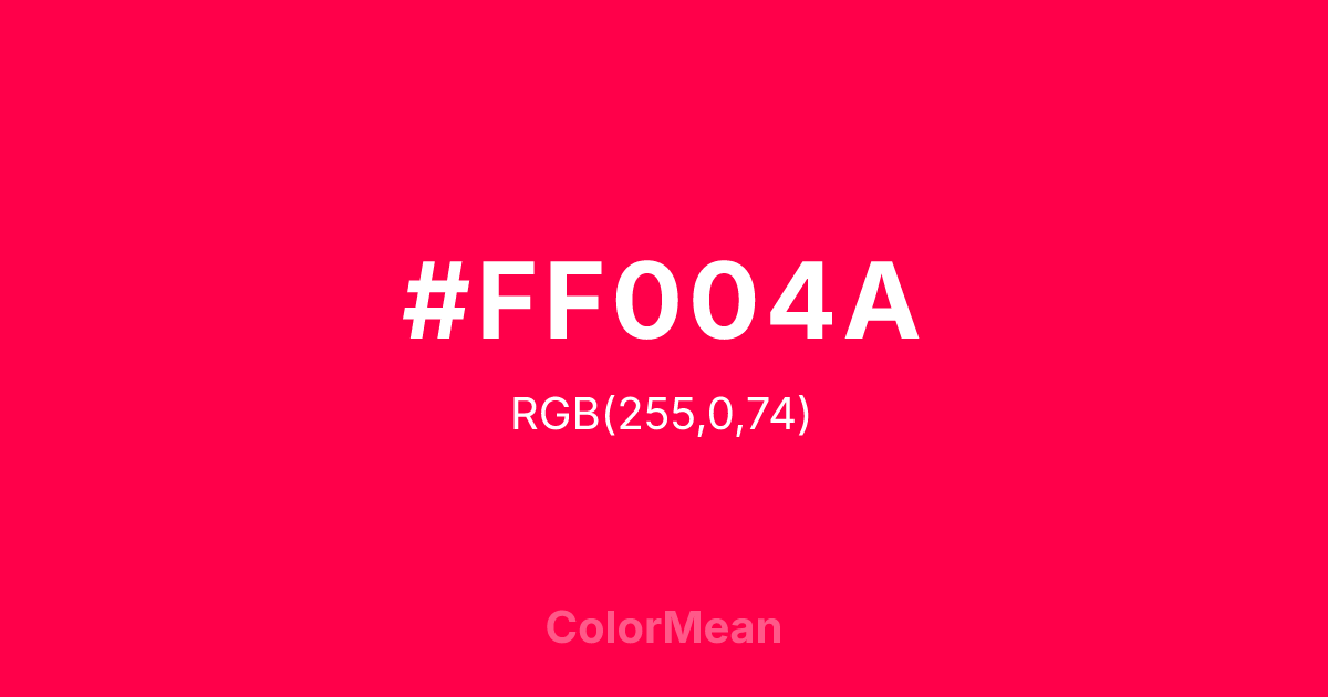 #FF004A color swatch