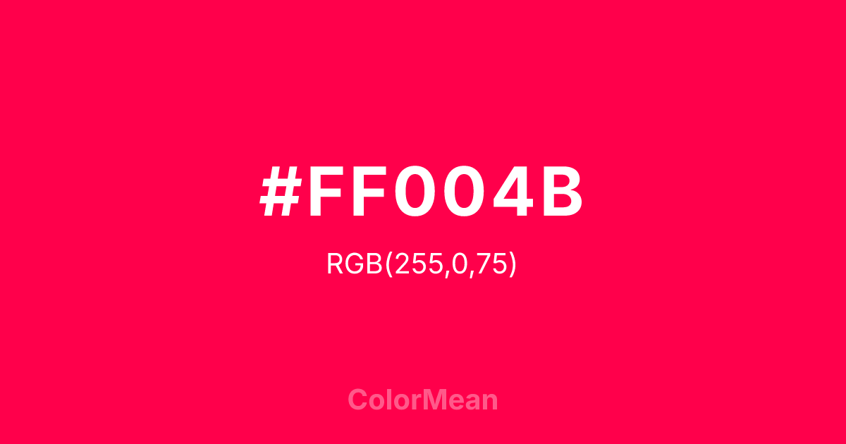 #FF004B color swatch