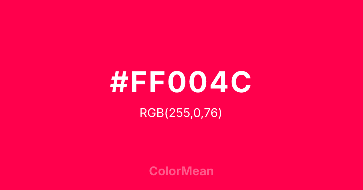 #FF004C color swatch