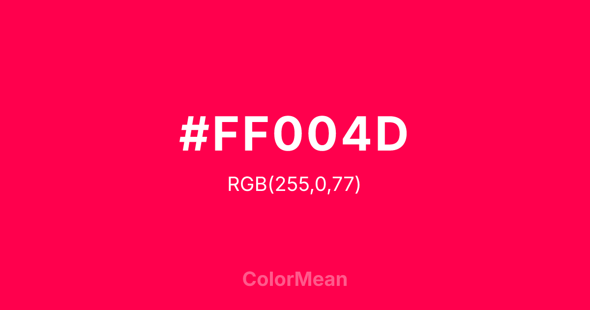 #FF004D color swatch