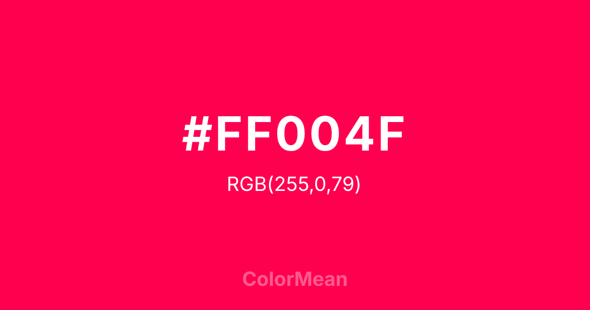 #FF004F color swatch