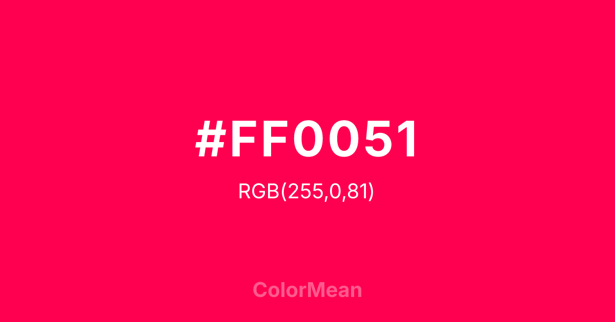 #FF0051 color swatch