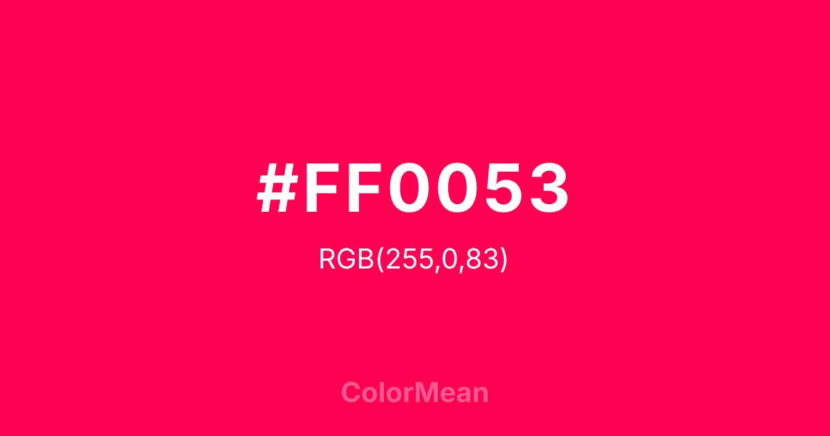 #FF0053 color swatch