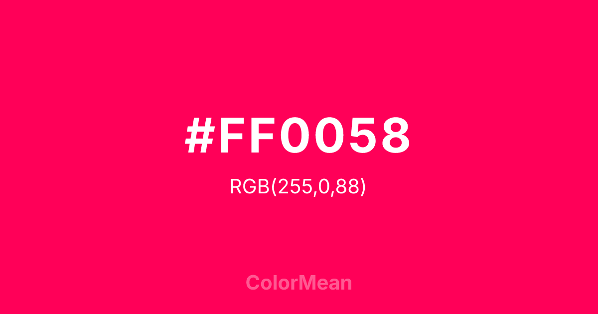 #FF0058 color swatch