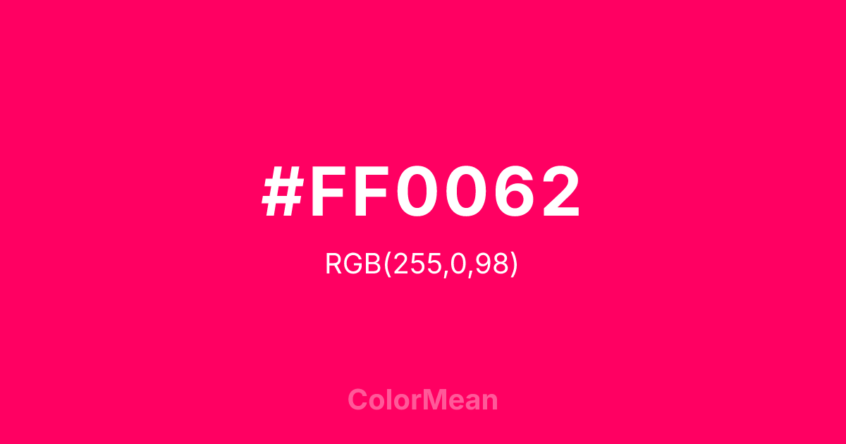 #FF0062 color swatch