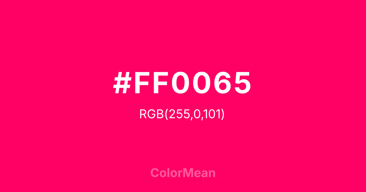 #FF0065 color swatch