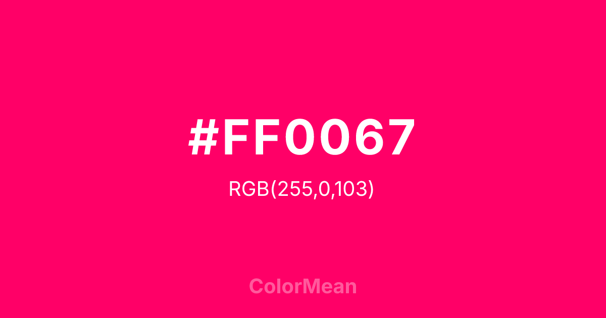 #FF0067 color swatch