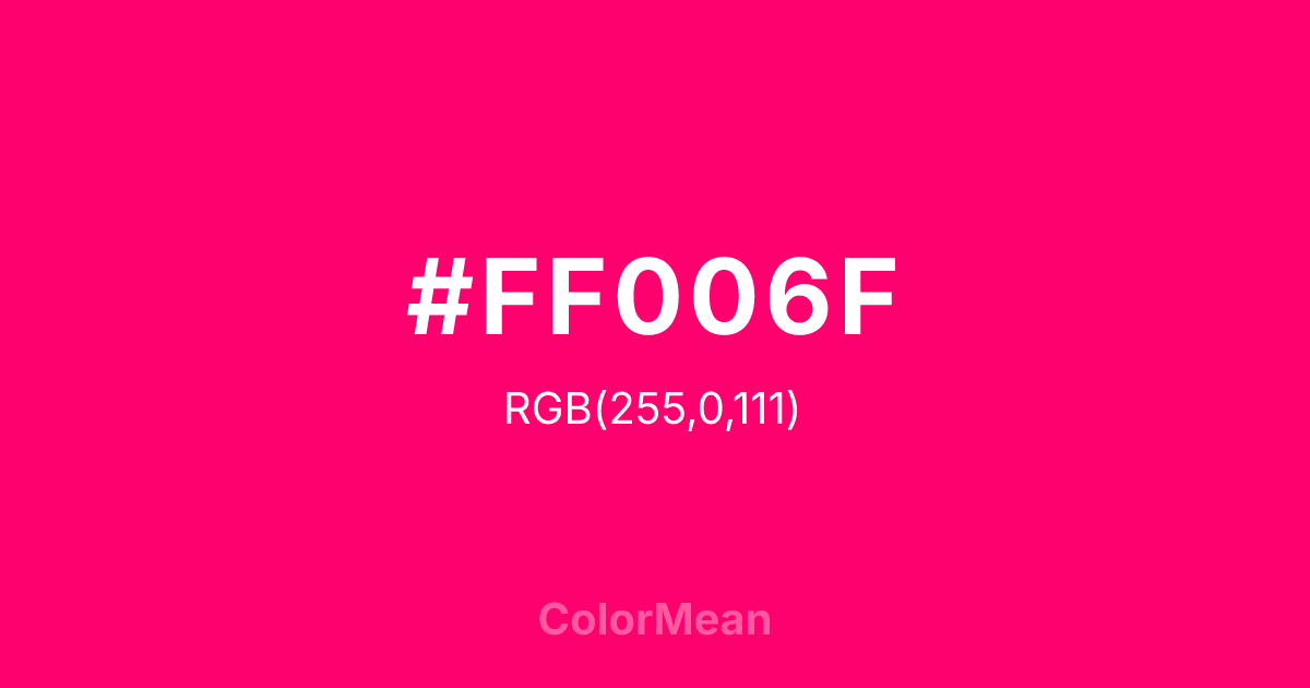 #FF006F color swatch