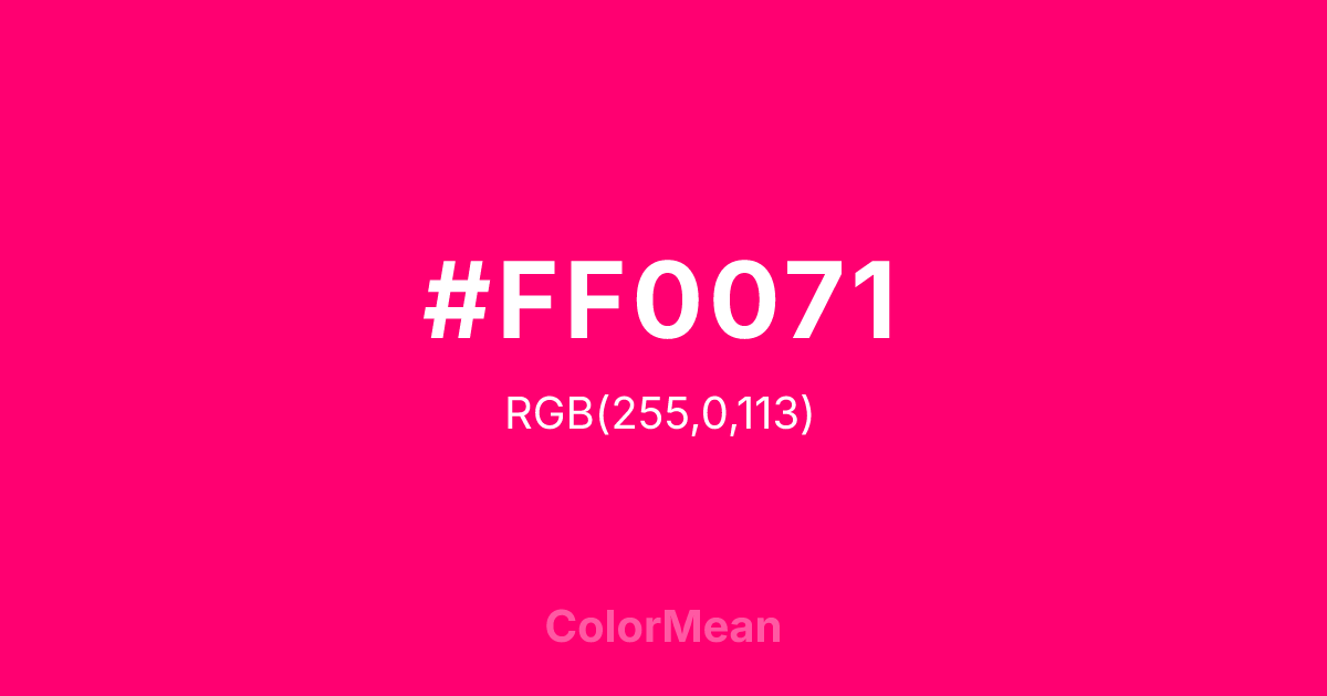 #FF0071 color swatch
