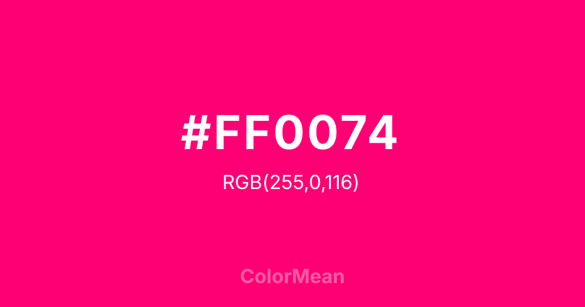#FF0074 color swatch
