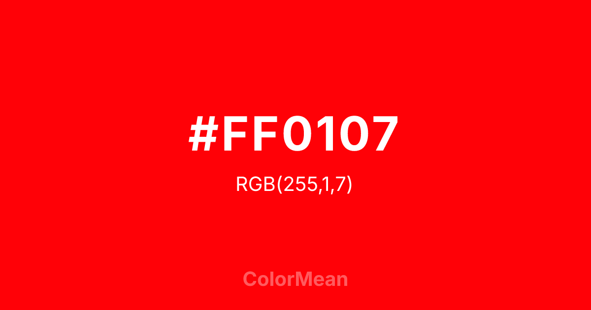 #FF0107 color swatch