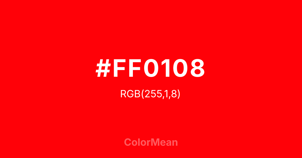 #FF0108 color swatch