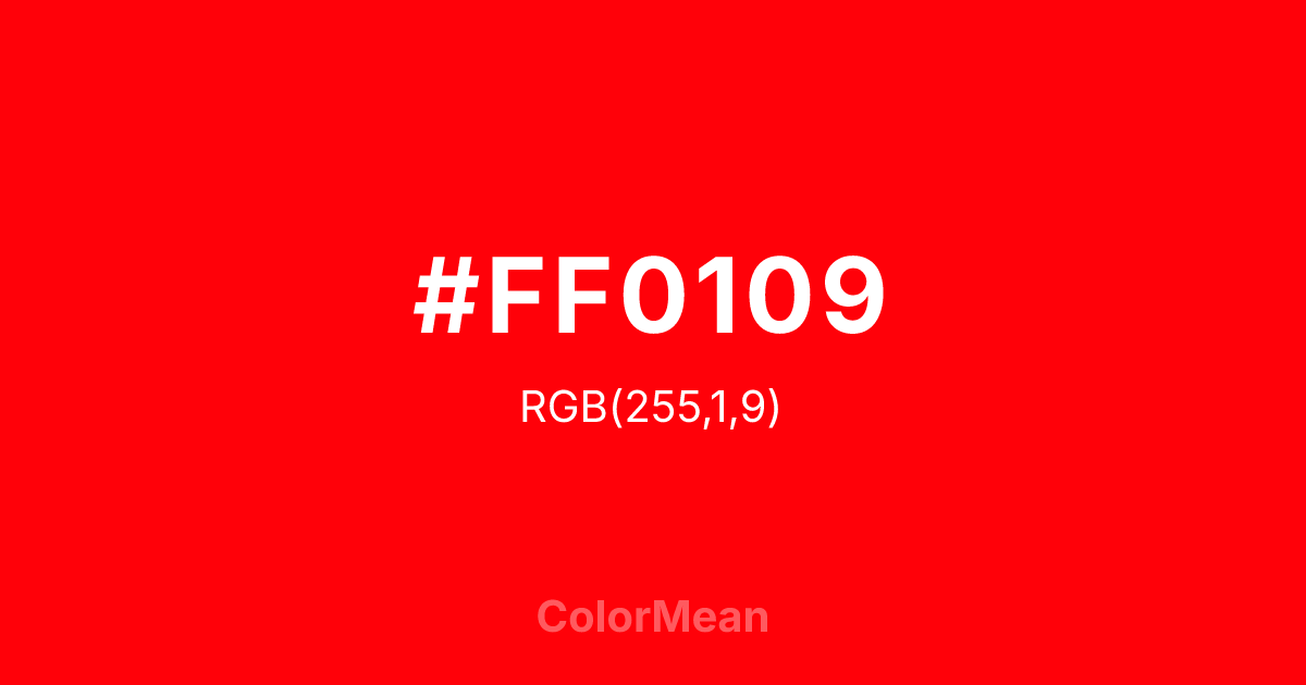 #FF0109 color swatch