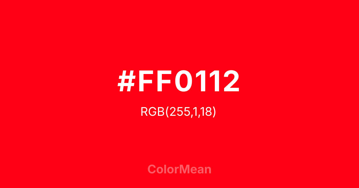 #FF0112 color swatch