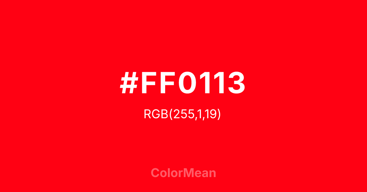 #FF0113 color swatch