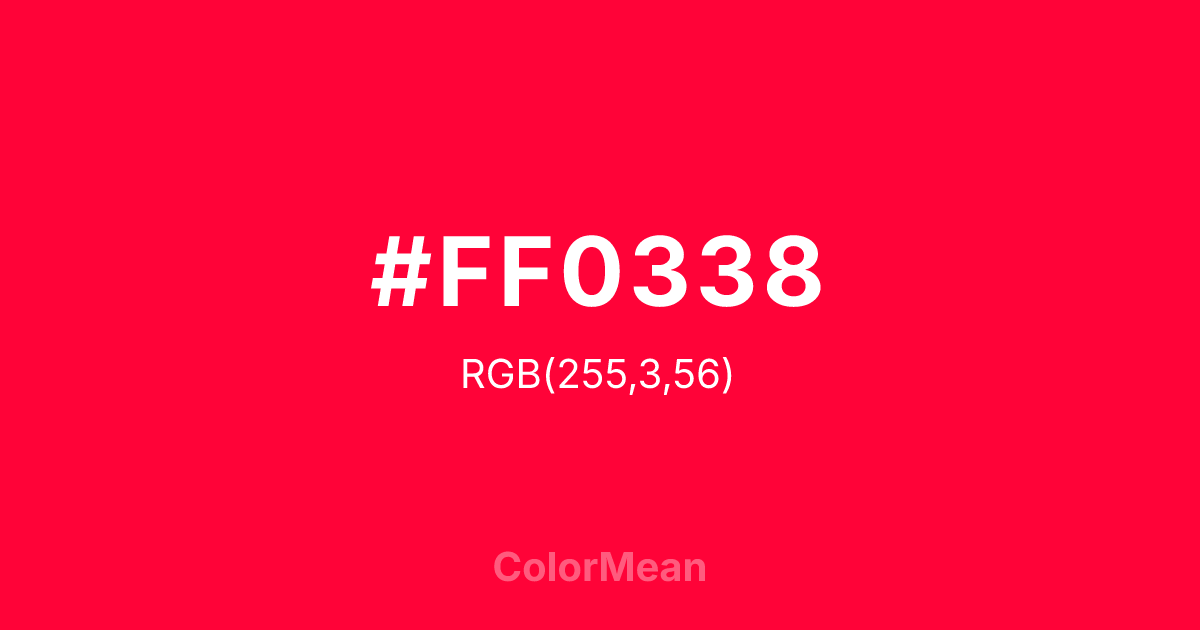 #FF0338 color swatch